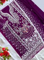 Organza Magenta Eid Wear Embroidery Work Pakistani Suit